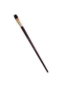 Кисть художественная Вернисаж, синтетика бордовая, плоская, длинная ручка №18, Гамма