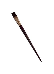 Кисть художественная Вернисаж, синтетика бордовая, плоская, длинная ручка №24, Гамма