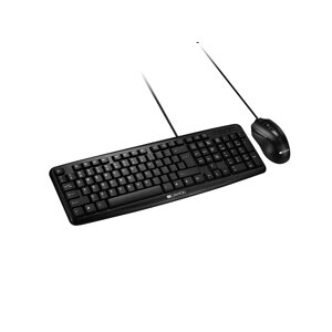 Клавиатура и мышь Canyon SET-1 USB standard KB, 104 keys, water resistant RU layout bundle with optical 3D wired mice 1000DPI, USB2.0, black, cable len