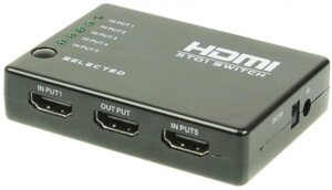 Коммутатор OSNOVO SW-Hi5012 HDMI (5вх. 1вых.) с поддержкой HDMI 1.4, HDCP 1.2, разрешение до 4Kx2K (30Гц)