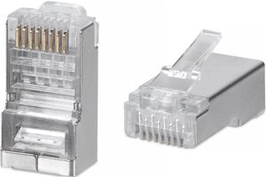 Коннектор Cabeus 8P8C-SH-C6-FC RJ-45 быстрой установки под витую пару, категория 6, экранированный, универсальный (для одножильного и многожильного ка