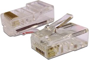 Коннектор RJ-45 (8P8C) cat. 5e TWT TWT-PL45-8P8C UTP, универсальный, 100 шт. в упак.