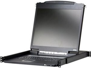 Консоль KVM aten CL3000N-ATA-RG 19", SVGA+KBD+MOUSE PS/2; USB, с KVM-шнуром USB 1.8м, LCD/жк экран 19", лат. рус. клавиатура