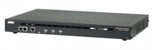 Консольный сервер Aten SN0108CO-AXA-G удаленного управления, RS232, 8 портов RJ45, TCP/IP, без шнуров, двойное питание; автоопределение типа подкл. ус