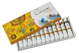 Краски, масляные, Сонет, 12 цветов, в картонной коробке
