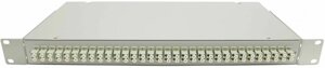 Кросс оптический стоечный 19" стационарный 1U telcord ксу-32-1U 32-LC/MM-d-128-LC/UPC-MM62,5-4-ку-GY 32 адаптера LC/MM, 128 пигтейлов LC/UPC MM (ом1 6