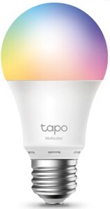 Лампа TP-LINK Tapo L530E умная Wi-Fi, A60, E27, 9.5Вт, 16 млн цветов, 2000–6500 К, регулируемый белый свет, 800лм, диммируемая