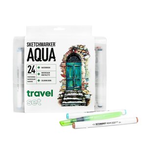 Маркеры акварельные 24цв Aqua Pro Travel Set, к/к, Sketchmarker