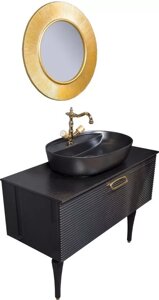 Мебель для ванной Armadi Art Vallessi Avangarde Linea 100 черная, с накладной раковиной