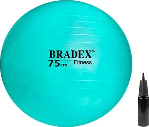 Мяч для фитнеса Bradex «ФИТБОЛ-75» с насосом SF 1023, мятный