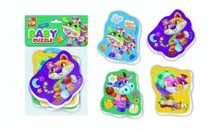 Мягкие пазлы Baby Puzzle Чудо ферма 4 картинки, 13 элементов Vladi Toys