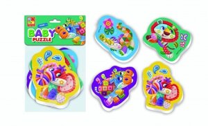 Мягкие пазлы Baby Puzzle Чудо зоопарк 4 картинки, 12 элементов Vladi Toys