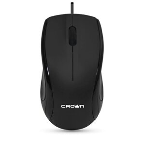 Мышь Crown CMM-31 Black USB CM000001475 1000dpi, 3 кнопки, Soft-touch, пластик, plug play, 1.3м