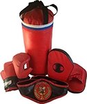 Набор боксерский RealSport ЧЕМПИОН (мешок 40 см, перчатки, лапы, пояс чемпиона)