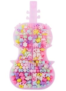 Набор бусинок Скрипка микс цветов в пластиковой коробке (110г)