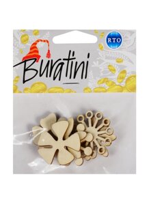 Набор декоративных элементов РТО Великолепные цветы (DZ40026) (Buratini) (фанера) (упаковка)