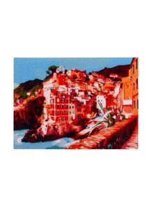 Набор для раскрашивания по номерам ТМ Рыжий Кот Холст с красками 22х30см Город на утесе у моря (Арт. HS239)