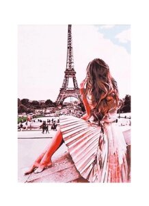 Набор для раскрашивания по номерам ТМ Рыжий Кот Холст с красками 30х40см по номерам Мечты о Париже Х-6533