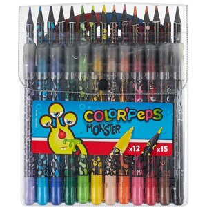 Набор для рисования "COLOR\PEPS MONSTER" 12 фломастеров + 15 карандашей, блистер, Maped