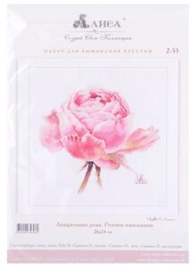 Набор для вышивания крестом "Акварельные розы. Розовая изысканная", 26х24 см