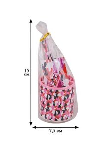 Набор настольный детский "Камуфляж" розовый, стакан, линейка 15см, ластик, точилка, 2 ч/гр карандаша, блокнот, инд. уп.