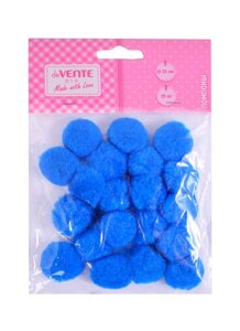 Набор помпонов для творчества deVENTE (голубой) (20 шт.) (25 мм.) (3+8000022) (deVente) (упаковка)
