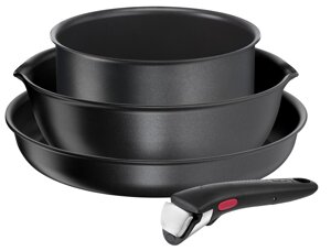 Набор посуды со съемной ручкой Ingenio Daily Chef Black 4 предмета 18/22/26 см L7629453