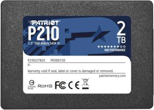Накопитель SSD 2.5 patriot memory P210S2tb25 P210 2TB SATA 6gb/s 3D TLC 520/430MB/s 7mm
