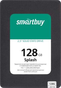 Накопитель SSD 2.5 smartbuy SBSSD-128GT-MX902-25S3 splash 128GB SATA 6gb/s TLC 560/500MB/s IOPS 88K/78K MTBF 1.5M 7mm