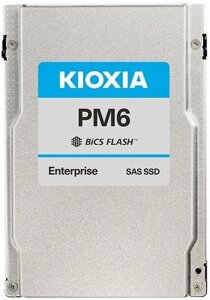 Накопитель SSD 2.5 toshiba (kioxia) KPM61VUG6t40 PM6-V 6.4TB SAS 24gb/s TLC 4150/3700MB/s IOPS 595K/290K MTBF 2.5M 3 DWPD