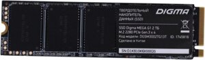 Накопитель SSD M. 2 2280 digma DGSM3002TG13T mega G1 2TB PCI-E x4 nvme 3D TLC 3300/2800MB/s MTBF 1.5M