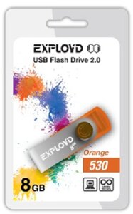 Накопитель USB 2.0 8GB Exployd 530 оранжевый