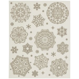 Новогоднее оконное украшение «Снежинки серебряные объёмные»4, 38 х 30 см