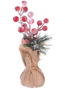 Новогоднее украшение Зимняя сосна (ПВХ) (21x10x6)