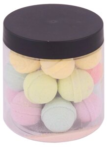 Новогодние маленькие бурлящие шарики для ванны Rainbow balls (банка) (300 г)