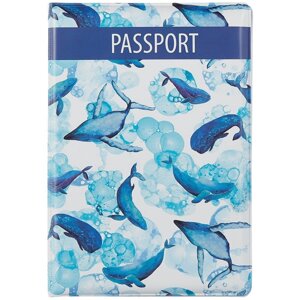 Обложка для паспорта Киты (ПВХ бокс) (12-999-27-552)