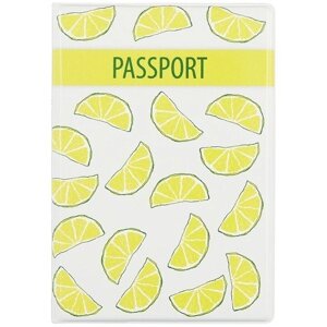 Обложка для паспорта Лимоны (ПВХ бокс) (ОП2021-265)