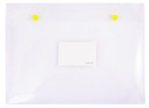 Папка-конверт А4 на кнопках, пластик 0,36мм, прозрачный