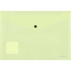 Папка-конверт А4 на кнопке "Glossy Neon" полупрозр. пластик, желтый, Erich Krause