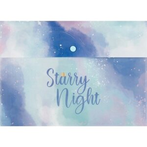 Папка-конверт А4 на кнопке "Starry night", с блестками