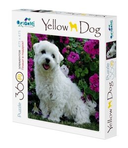 Пазл Оригами, Yellow dog Собаки. Собачка и цветы 360эл. 470х470)+плакат 03468