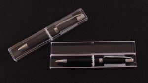Подарочная ручка шариковая синяя "Premium", черн. корпус белый металл