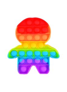 Поп ит. Игрушка-антистресс с пузырьками Радужный человечек (Pop-It) (12х11,5см) (JSC8116)