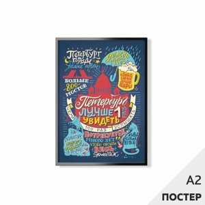 Постер "Петербург - лучше 1 раз увидеть" 450х594мм, в картонном тубусе