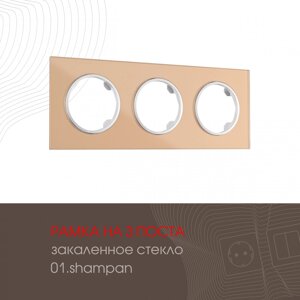 Рамка на 3 поста Arte Milano 502.01-3. shampan