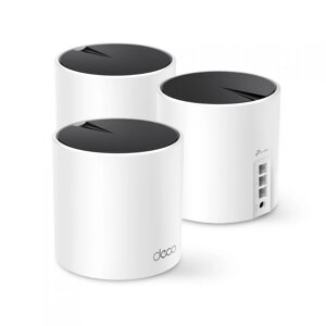 Роутер TP-LINK Deco X55(3-pack) AX3000, 574 Mbps at 2.4 GHz + 2402 Mbps at 5 GHz, 3xGigabit Ports (WAN/LAN auto-sensing), 2 Streams and HE160 for 5GHz