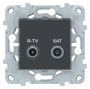 Розетка R-TV + SAT проходная Schneider Electric UNICA NEW NU545654