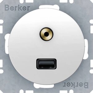 Розетка USB + Аудио 35mm 20IP Berker R. 1 3315392089