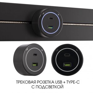 Розетка USB трековая Arte Milano 399732TS/USB-Type-C Black