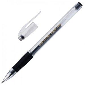 Ручка гелевая 0.7мм, черная, CROWN